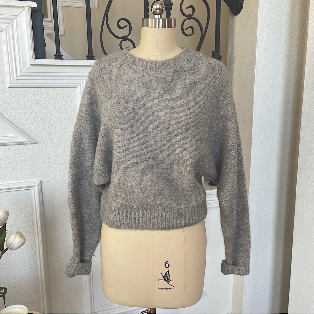 NWT H & M oversized grey bat wing sweater size XS